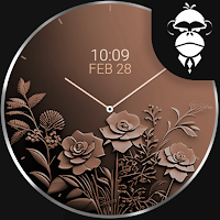 Rose Gold Flowers 3 watch face
