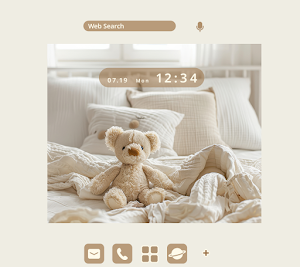White Teddy Bear Theme +HOME Screenshot 0