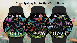 Cute Spring ButterflyWatchFace Screenshot 3