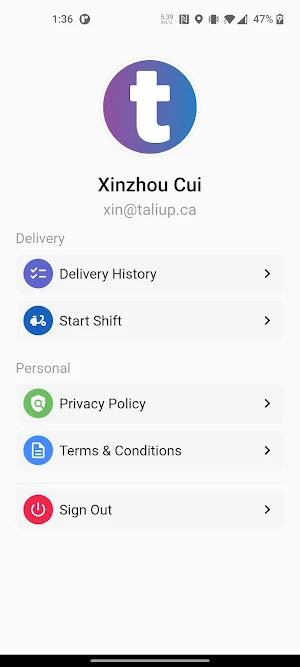 Taliup Driver Screenshot 1