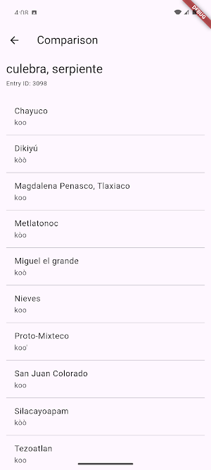 Mixteco Interdialectal Screenshot 1