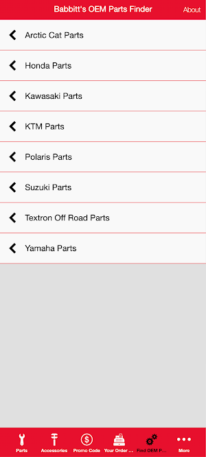 Babbitts OEM Parts Finder Screenshot 1