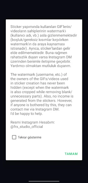 FRX WA Stickers - Reklamsız! Screenshot 0