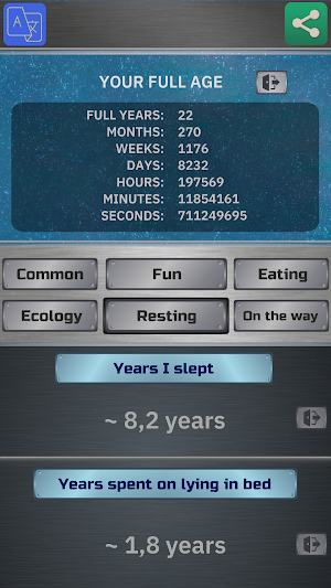 Life Calculator - Stats Screenshot 2