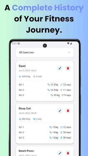 GymLogger: With Progress Graph Screenshot 1