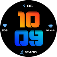 Digital Gradient 1 For Wear OS