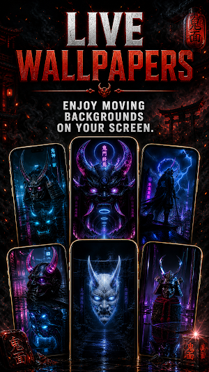 Oni Mask Wallpapers Live 4K Screenshot 2