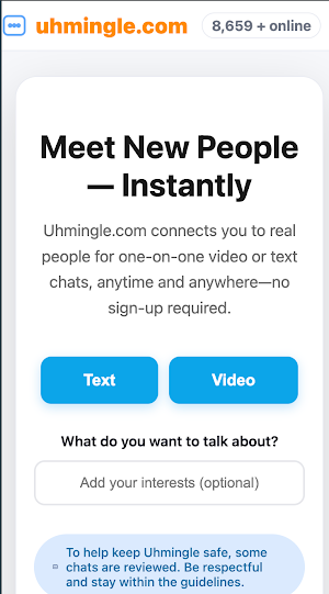 Uhmingle - Random Video Chat Screenshot 1