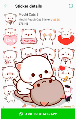 Mochi Peach Cat Stickers for WhatsApp Screenshot 2
