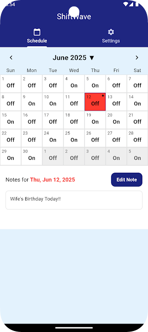 ShiftWave - Repeating Schedule Screenshot 0