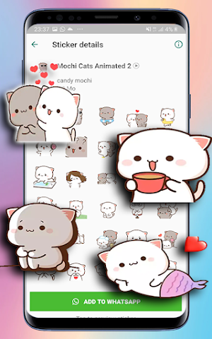 animated mochi cat sticker Screenshot 3
