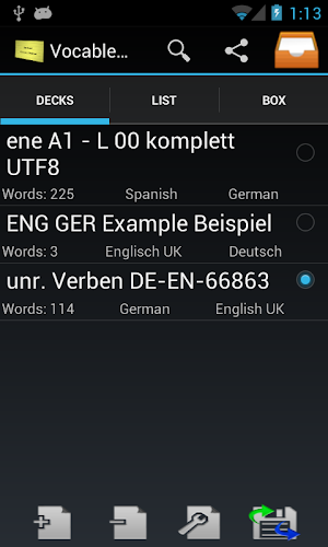 Vocabulary Trainer Flashcards Screenshot 1