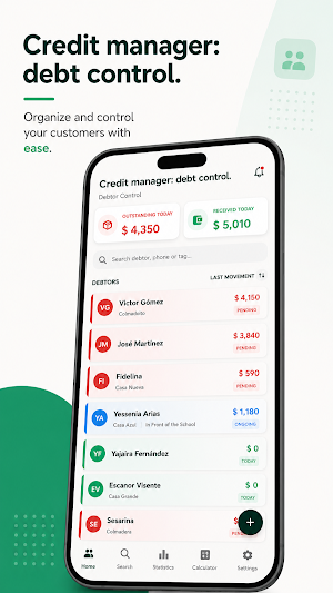 Fiao: Credit manager, On tab Screenshot 0