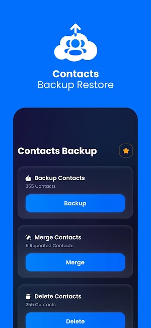 Contacts Backup Merge & Delete Screenshot 2