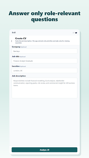 UK Grad CV Builder Screenshot 1