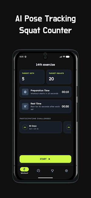 Squat Counter - Auto Counting Screenshot 1