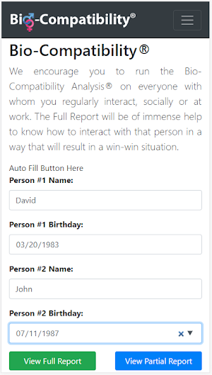Bio-Compatibility Analysis® Screenshot 0