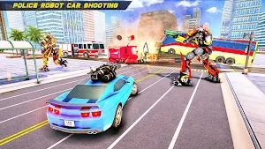 Bus Robot Car Transform War –Police Robot games Screenshot 1