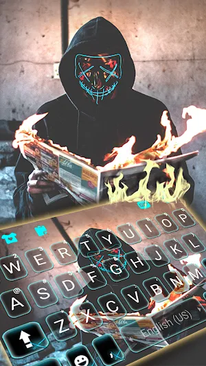 Fire News Maskman Keyboard Background Screenshot 0
