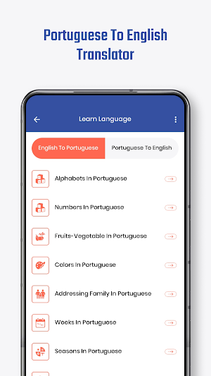 Portuguese English Translator Screenshot 1