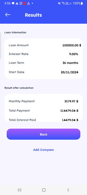 Loan EMI Calculator Loan Tool Screenshot 2