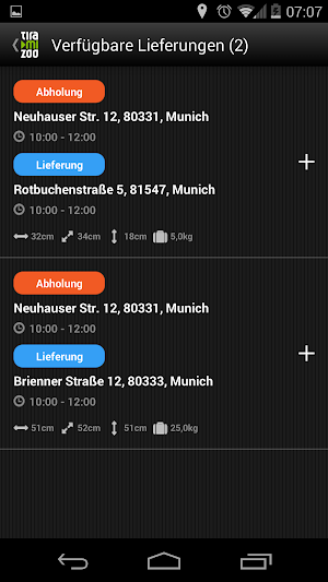 tiramizoo Kurier Screenshot 1
