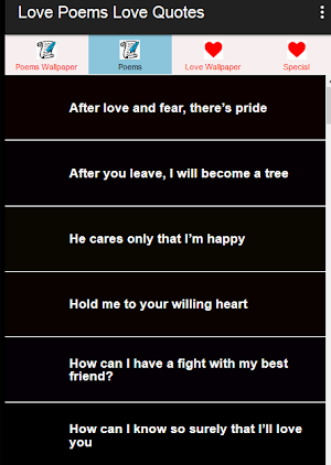 Romantic Love Poems Quotes Screenshot 2