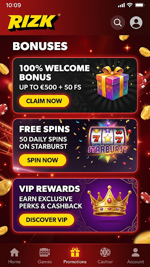 Rizk Casino Screenshot 3