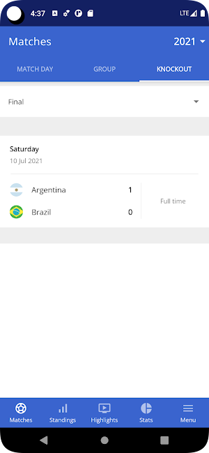 Live Result Copa America 2024 Screenshot 1