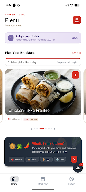 Plenu : Plan your Indian Menu Screenshot 0
