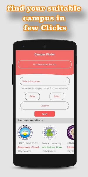 Campus Finder Find Best match Screenshot 1