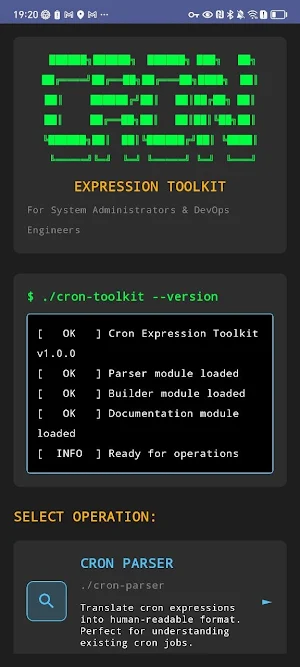 Linux Cron expression toolkit Screenshot 0