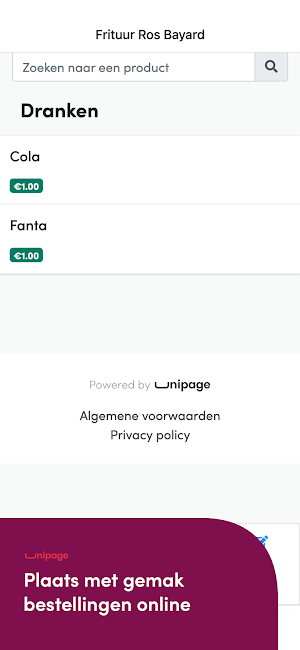 APP - Frituur Ros Bayard Screenshot 1