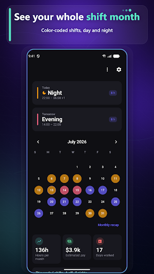ShiftCycle: Shift Calendar Screenshot 0