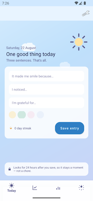 One Good Thing Journal Screenshot 2