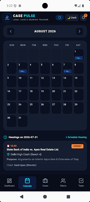 Case Pulse - Hearing Tracker Screenshot 1