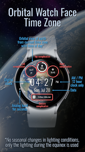 Orbital Watch Face Time Zone Screenshot 1