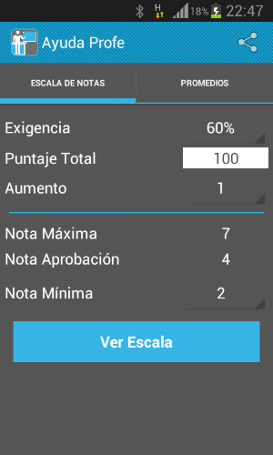Ayuda Profe - Escala de Notas Screenshot 0
