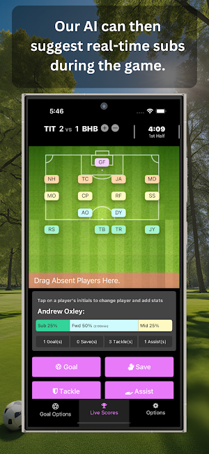 Soccer Time! Soccer Subs App Screenshot 2
