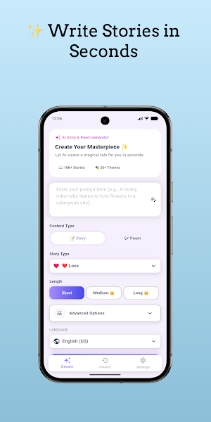 AI Story & Poem Generator Screenshot 0