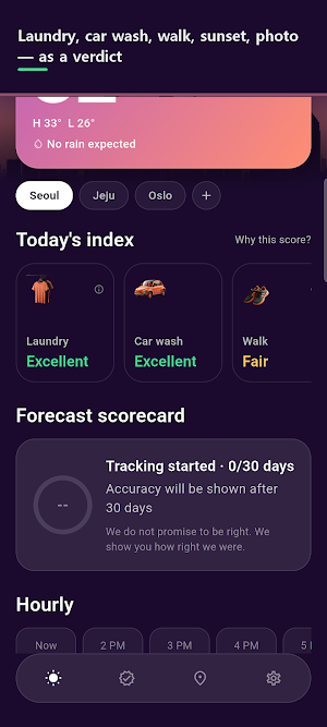 WeatherScore: Laundry Weather Screenshot 1