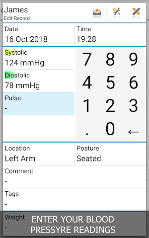 Blood Pressure Log - MyDiary Screenshot 0