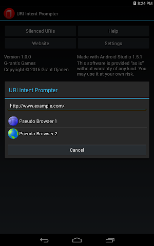 URL Intent Prompter Screenshot 0