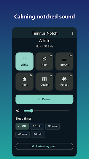Tinnitus Notch: Masking Sounds Screenshot 1