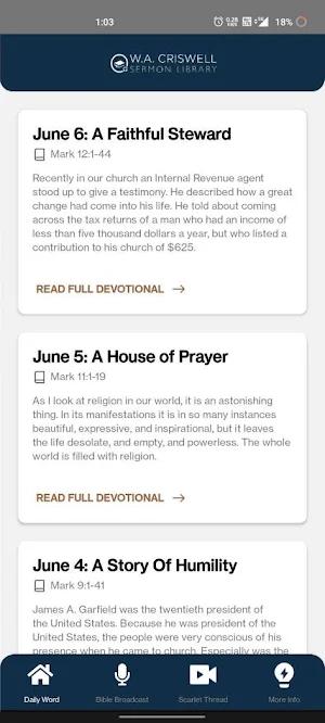 Criswell Sermon Library Mobile Screenshot 1