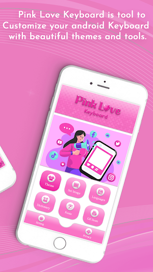 Pink Love Keyboard Screenshot 2