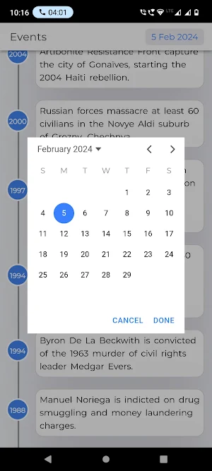 Today in History Screenshot 1