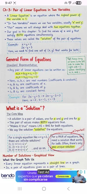 Class 10th Math Revision Notes Screenshot 1