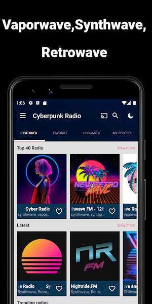 Cyberpunk Radio — Vaporwave, Darkwave, Synthwave Screenshot 1