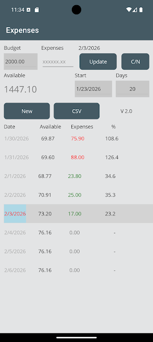 Monthly Expense Screenshot 1